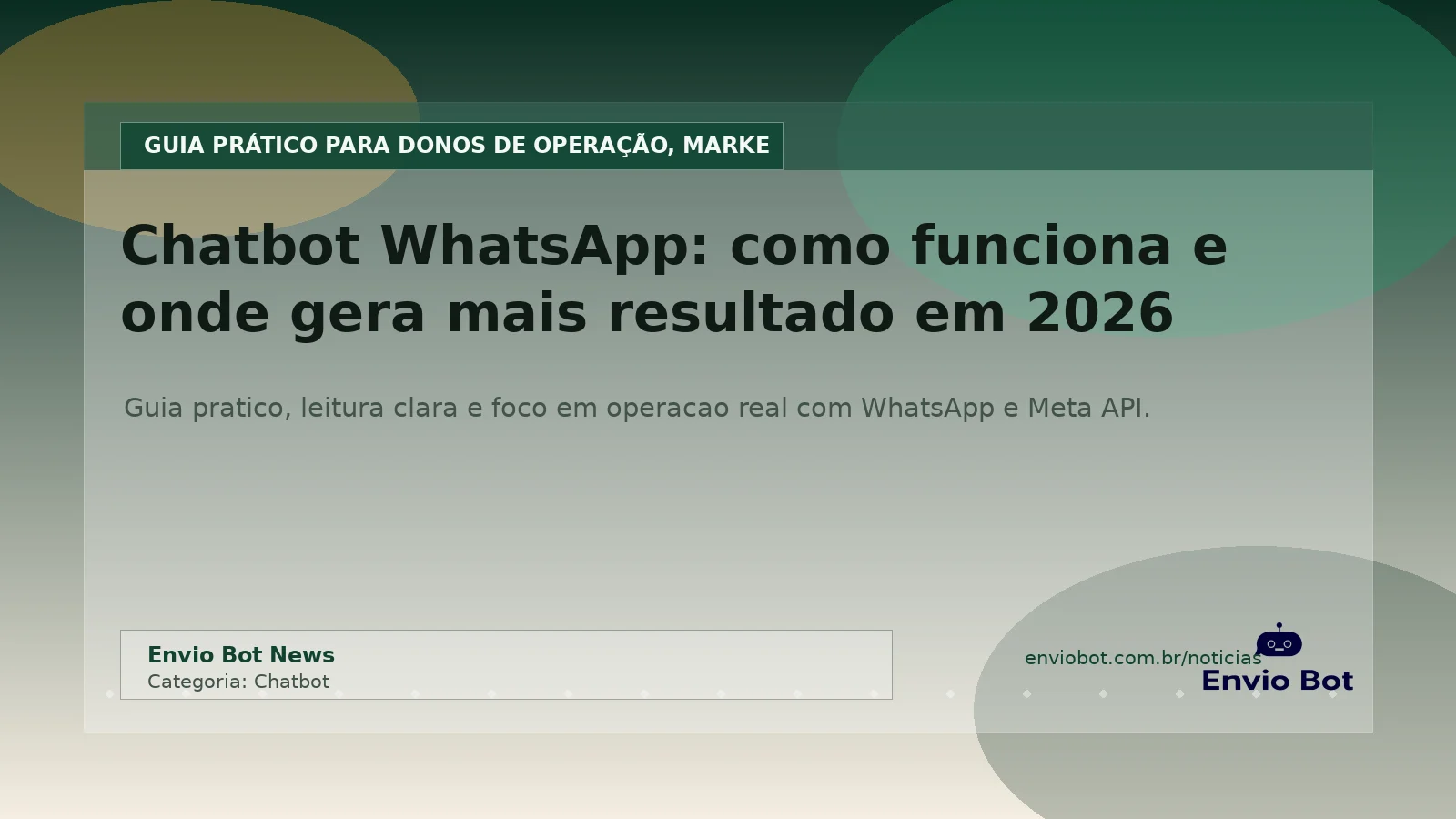Interface do chatbot WhatsApp na plataforma Envio Bot