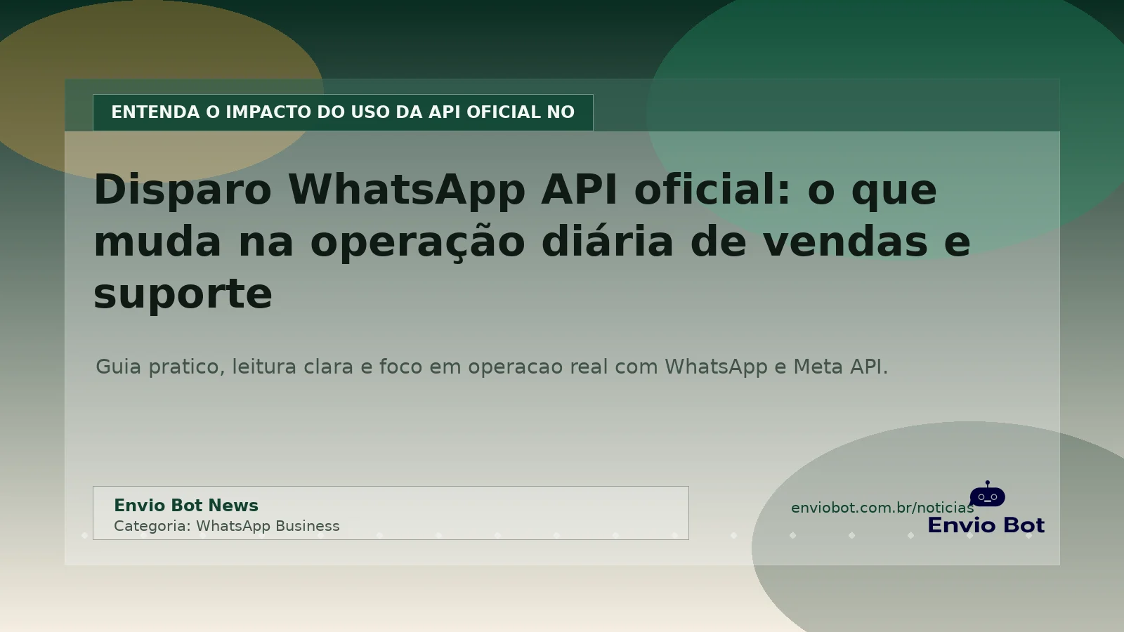Tela do Envio Bot mostrando disparo via WhatsApp API oficial